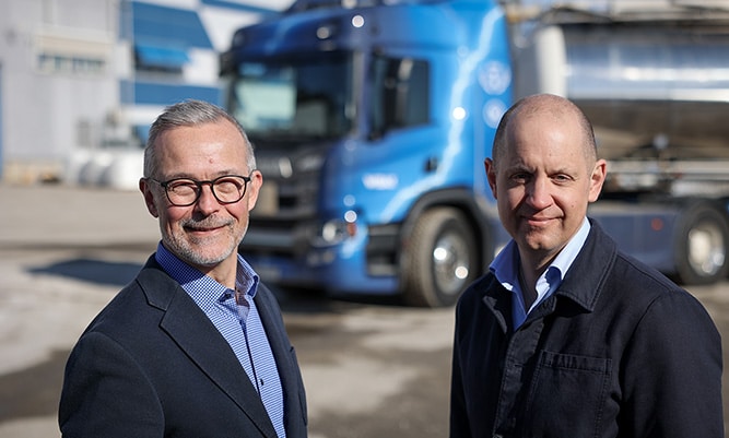 Magnus Wikman, CEO of the newly established Wibax Energy, and Magnus Sundström, Operations Manager for Logistics at Wibax.